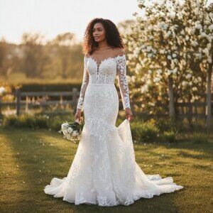 Wear Your Love NEW Elegant White Lace Gown 2-4